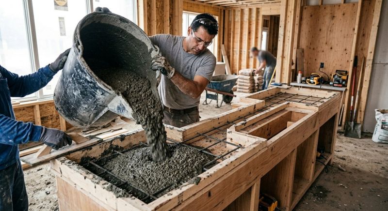 Cement Countertop Pouring in Santa Rosa, CA