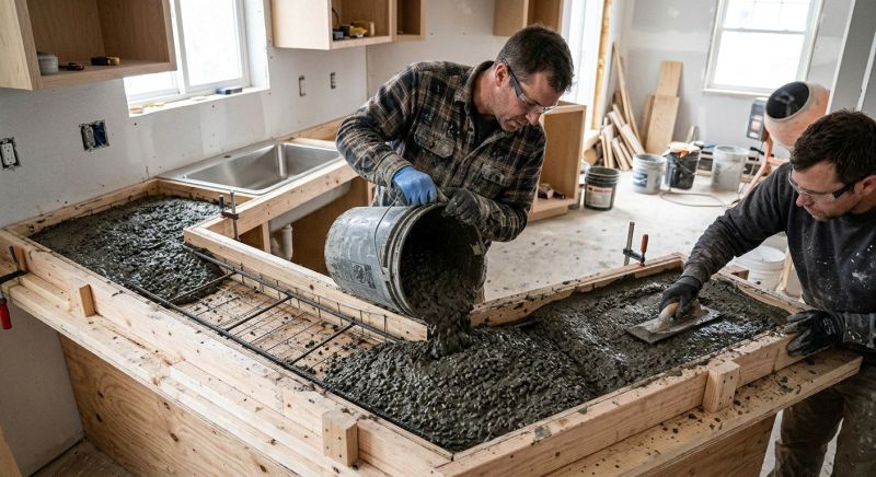 Cement Countertop Pouring in Napa, CA