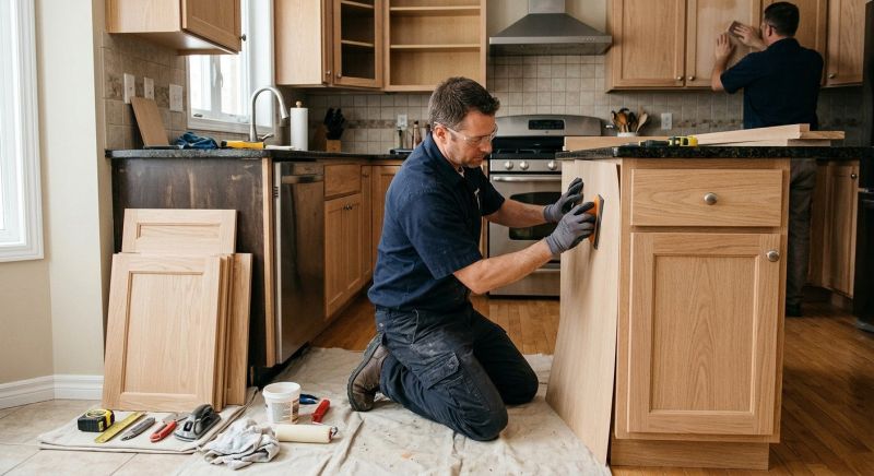 Cherry Cabinet Refacing in Indianapolis, IN