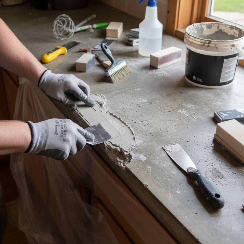 Concrete Countertop Pouring