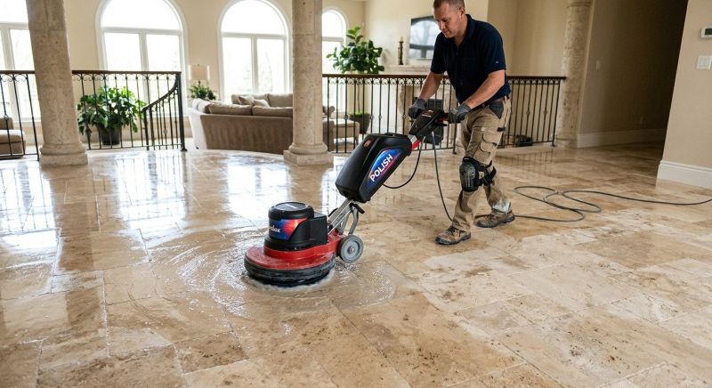 Travertine Floor Polishing in Roseville, CA